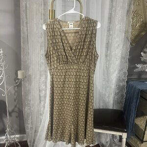 Old Navy Tan Floral Midi Dress